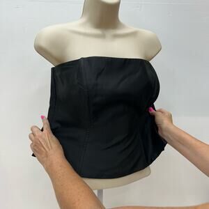 Michelangelo Corset Strapless Top 100% Acetate/poly Black Women's Plus Size 16
